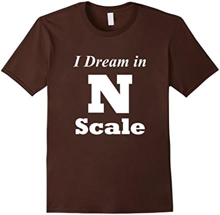 Men's I Dream In N Scale Model Trains Set Hobby T-shirt Large Brown