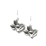 University of Texas Longhorns - Dangle Earrings w/Pendant w/Bevo Steerhead Logo on State