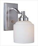 1 Light Bath Bar - Pewter Finish : Etched Opal White Glass