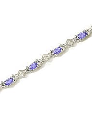 14kt Yellow Gold Oval Tanzanite and Diamond Bracelet
