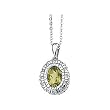 14K White Gold Peridot and Diamond Necklace