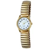 Activa Ladies Elegance Gold-Tone Stretch Band Analog Watch #SF263-004 by Activa