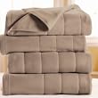 Sunbeam Fleece Electric Heat Warming Blanket Tan Queen