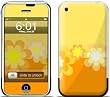 Retro Orange Flowers Design Protective Skin Decal Sticker for Apple iPhone (2G)