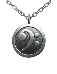 925 Sterling Silver Bass Clef Musical Note Charm Necklace