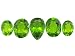 Jewelry : APPROXIMATELY 1.20CTW OVAL AND PEAR SHAPE MM VARIES RUSSIAN CHROME DIOPSIDE SET OF 5