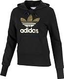 Adidas Damen Kapuzenpullover Trefoil Logo, black/metallic gold, 36