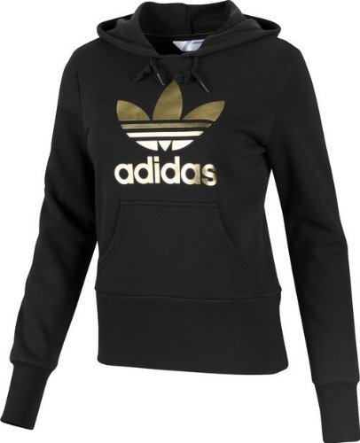 Adidas Damen Hoodie Trefoil, black/metallic gold, 44, P01551 Preisvergleich