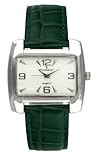 Peugeot Womens Green Genuine Leather Strap Watch with a TV Shaped Case and Rectangular Dial
