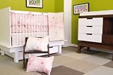 Pixel Organics Love Lines Certified Organic Crib Bedding Set with Exclusive REFILL Regenerated Fiber Fill - Made in the USA