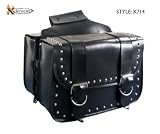 Waterproof Studded Classic Black Motorcycle Saddlebag