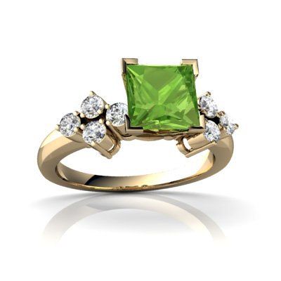 14K Yellow Gold Square Genuine Peridot Engagement Ring Size 8.5 14K Yellow Gold Square Genuine Peridot Engagement Ring Size 8.5