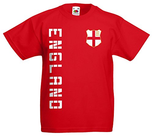 England EM 2016 Kinder T-Shirt Trikot Name Nummer (Rot, 116)