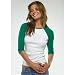 Bella Ladies' Cotton 3/4 Contrast Raglan Sleeve Rib Tee