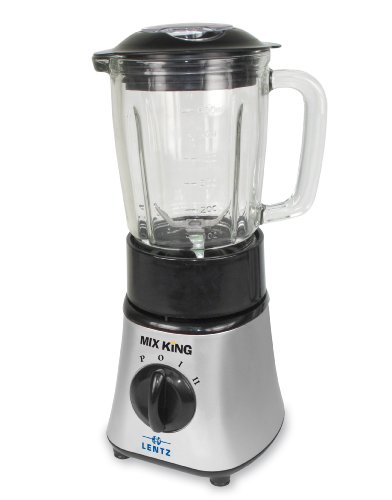 Lentz MK1 silber Mix King f&uuml;r Fruchtsaftgetr&auml;nke, Smoothies und Cocktails mit 600 ml Glaskrug