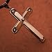 Double Cross Model Design Mens Pendant for Uni-sex on a Rubber Cord with Box J1135