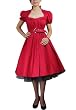 Gothic Belted Ruffle RED Swing Dress S