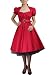 Gothic Belted Puff Sleeves RED Swing Dress 6/S