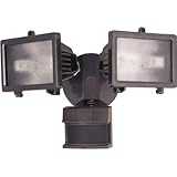 Heath Zenith SL-5512-BZ 300-Watt Quartz Halogen Motion-Sensing Twin Security Light, Bronze