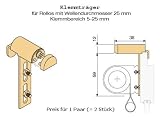 Rollo - Klemmträger (Paar = 2 Stück) aus Metall/Kunststoff (silber/weiß) zur Befestigung von Rollos an Kunststoff- und Metall-Fenstern