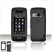 Solid Black RUBBER FEEL SOFT GRIP Case Cover for Brand LG Voyager VX10000 VX-10000 Protective Cell Phone Hard SNAP-ON