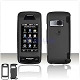 Solid Black RUBBER FEEL SOFT GRIP Case Cover for Brand LG Voyager VX10000 VX-10000 Protective Cell Phone Hard SNAP-ON