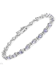 Genuine Morne Rouge (TM) Bracelet. 3.35 Ctw Tanzanite Sterling Silver Bracelet - Material/Stone: Tanzanite. 6.3 grams in weight and 7.25 inches in length. 100% Satisfaction Guaranteed.