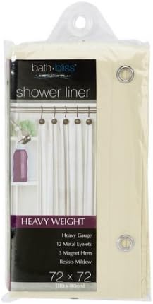 Bath Bliss Shower-Curtain Liner, Heavy Gauge Beige | 3-magnet hem