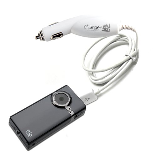 Car Charger Power Adapter + 2 in 1 function 10 FT USB Cable KIT for FLIP Mino , Mino HD, Flip Ultra & Flip Video Camcorder by ChargerCity (will require a FLIP battery pack if use in ULTRA HD 120min 3rd Generation Camcorder)