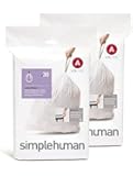 simplehuman Custom Fit Trash Can Liner A, 4.5 Liters / 1.2 Gallons, 30-Count (Pack of 2)