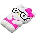 3d Cute Hello Kitty Cat Soft Silicone Rubber Gel Case Cover Skin for Apple Iphone 4 4s 4g (glasses/Hot Pink)