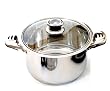 Alpha High Quality Heavy Gage 7.5 Qt Stainless Steel Stock Pot with Glass Lid and innovation handled By Savezoneusa