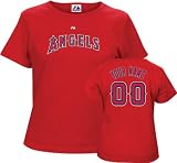 Los Angeles Angels Women's -Personalized with Your Name- Red Name and Number Tee