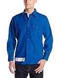 Bulwark Flame Resistant 4.5 oz Nomex IIIA Long Uniform Shirt with Tailored Sleeve Placket, Topstitched Cuff, Royal Blue, Large