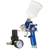Zoom Produkt-Bild: HVLP Mini Spritzpistole 0,8mm inkl. Druckminderer Set