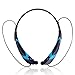 PYRUS Bluetooth Headphone 4.0 Music Stereo Wireless Headset Vibration Neckband Style for iPhone iPad Samsung(Black-Blue)