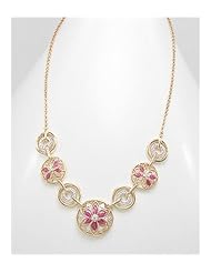 Gem Stones Necklace In 92.5 Sterling Silver