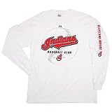 Men`s Cleveland Indians L/S White Baseball Club Tshirt