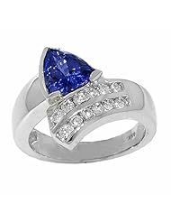 14K White Gold Tanzanite and Diamond Ring -- LIFETIME WARRANTY