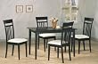 Cappuccino Finish 5 Piece Dining Set By Coaster Furniture
