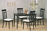 Cappuccino Finish 5 Piece Dining Set By Coaster Furniture