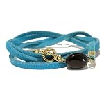 Agate Bracelet 02 Wrap Black Turquoise Leather Gold Crystal Healing Rock Stone Anklet Necklace 32