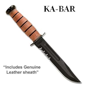 KA-BAR Full Size US Marine Corp Fighting Knife, Serrated