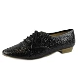 Wild Rose Womens Goer-01 Glitter Oxford Snearker Flats