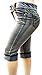 Jack David Ling Womens Plus Size Stretch Capri Twill Denim Jeans