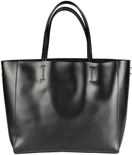 Yewandavm Women's Fashion Genuine Leather Handbags Extra Large Tote Shoulder Bag Satchel Messenger Bags LWD12 (Black)