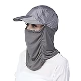 Generic レディース ＵＶカットフェイスカバー帽子 ダークグレー