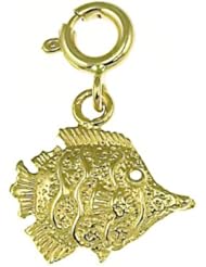 Dazzlers Solid 14 karats Gold Angelfish Charm Pendant available in three colors from jewelsberry (weights: 1.1 grams only)