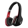 MEElectronics Air-Fi Rumble Enhanced-Bass Bluetooth Wireless Stereo Headphones with Headset Functionality (Black/Red)