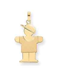 14k Yellow Gold Ready to Be Hugged Boy in a Cap Hug Pendant